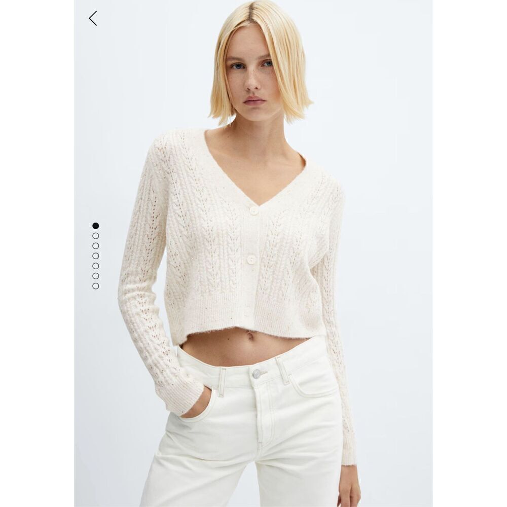 Mango Billy Paillettes Knit Cardigan S